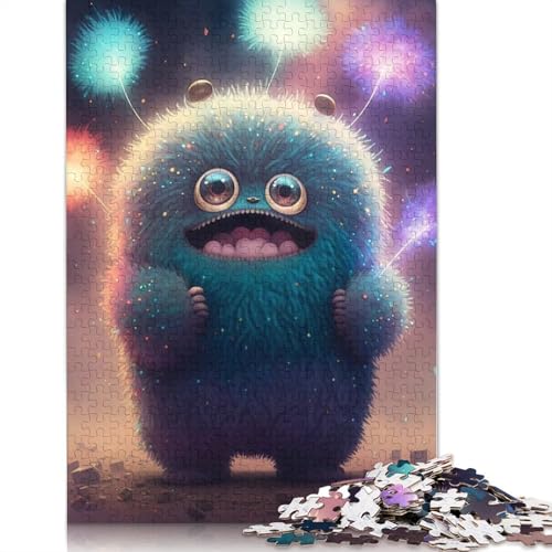 Holzpuzzle mit niedlichen Monstern 1000 Teile, Holzpuzzle für Erwachsene und Jugendliche ab 12 Jahren, Weihnachtsgeschenke, 1000 Teile (75x50cm) von QASEYIPV