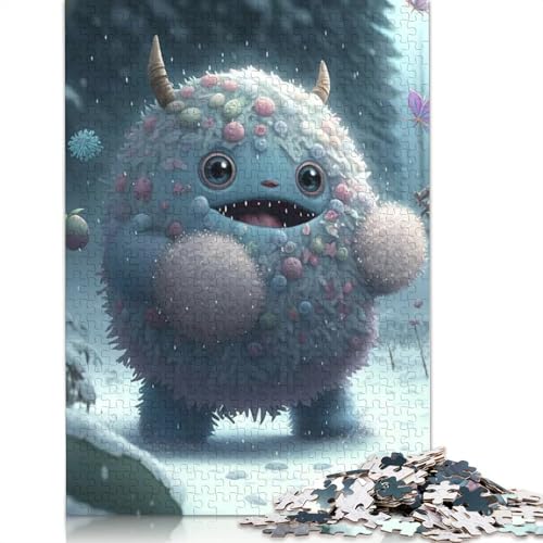 Holzpuzzle mit niedlichen Monstern 1000 Teile, Holzpuzzle für Erwachsene und Jugendliche ab 12 Jahren, Weihnachtsgeschenke, 1000 Teile (75x50cm) von QASEYIPV