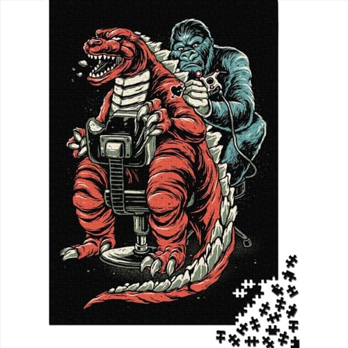 Ink Monster Puzzle 1000 Teile für Erwachsene, Holzpuzzle, Lernspiel für Erwachsene Teenager, 1000 Teile (75 x 50 cm) von QASEYIPV