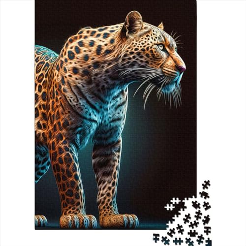 Jaguar Puzzle, 1000 Teile, für Erwachsene, Halloween, Heimdekoration, 1000 Teile (75 x 50 cm) von QASEYIPV