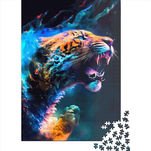 Jaguar kreatives quadratisches Puzzle, 1000 Teile, für Erwachsene, Holzpuzzle, herausforderndes Spiel, 1000 Teile (38 x 26 cm) von QASEYIPV