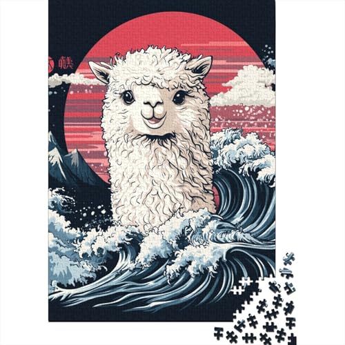 Japanisches Alpaka-Puzzle, Familienspaß, 100% recycelter Karton, Puzzle für Kinder und Erwachsene ab 12 Jahren, 1000 Teile (75 x 50 cm) von QASEYIPV
