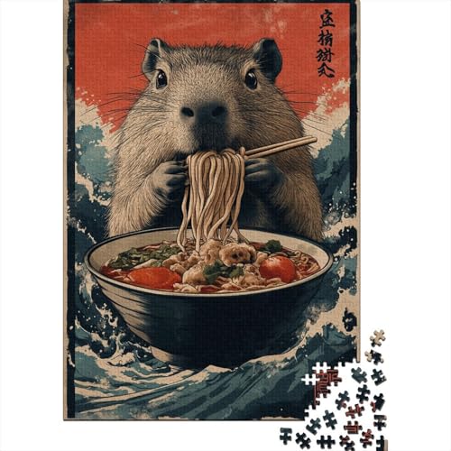 Japanisches Otter 1000-teiliges Weihnachtspuzzle für Erwachsene - Papierpuzzle - Entspannende Puzzlespiele - 1000-teiliges Puzzlespiel (38x26cm) von QASEYIPV