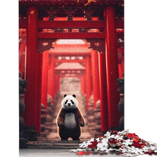 Japanisches Panda-Torii-Tor, 1000-teiliges Puzzle, Familienspaß für Erwachsene und herausforderndes Spiel, Stressabbau-Spiele, Geschenke, 1000 Teile (75 x 50 cm) von QASEYIPV