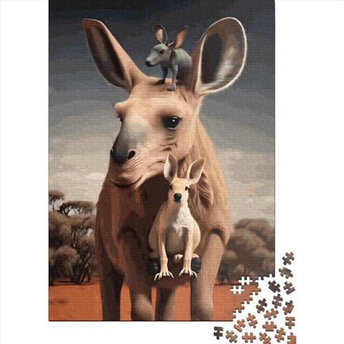 Kanggoro Kreative Quadrate, 1000 Teile für Erwachsene und Holzpuzzle, Lernspiel für Erwachsene, 1000 Teile (38 x 26 cm) von QASEYIPV