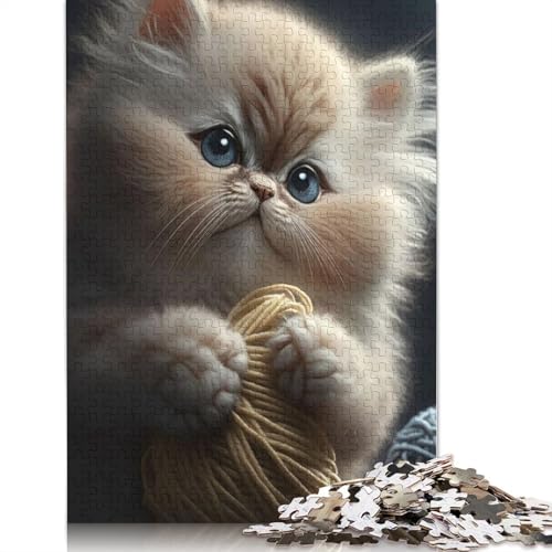 Katzen-Puzzle mit Tieren für Erwachsene, 1000 Teile Puzzle für Jugendliche ab 12 Jahren, Geschenke für Heiligabend, 1000 Teile (38 x 26 cm) von QASEYIPV