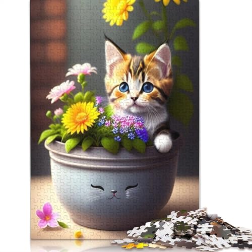 Katzen-Tier-Puzzle, 1000 Teile, für Erwachsene und Jugendliche ab 12 Jahren, Geschenke für Heiligabend, 1000 Teile (75 x 50 cm) von QASEYIPV