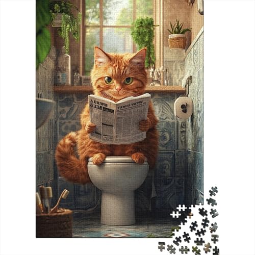 Katzen-Zeitungs-Puzzle, Familienspaß, rechteckiges Papierpuzzle für Jungen oder Mädchen, Kindertagsgeschenke, 1000 Teile (75 x 50 cm) von QASEYIPV