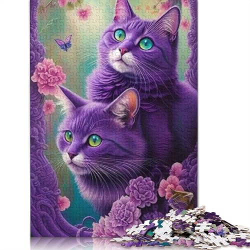 Katzenpuzzle für Erwachsene, 1000 Teile, für Erwachsene und Jugendliche, ab 12 Jahren, Weihnachtsgeschenke, 1000 Teile (38 x 26 cm) von QASEYIPV