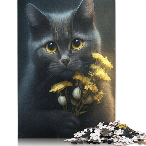 Katzenpuzzle für Jugendliche, 1000 Teile, Puzzle für Erwachsene, 1000 Teile (75 x 50 cm) von QASEYIPV