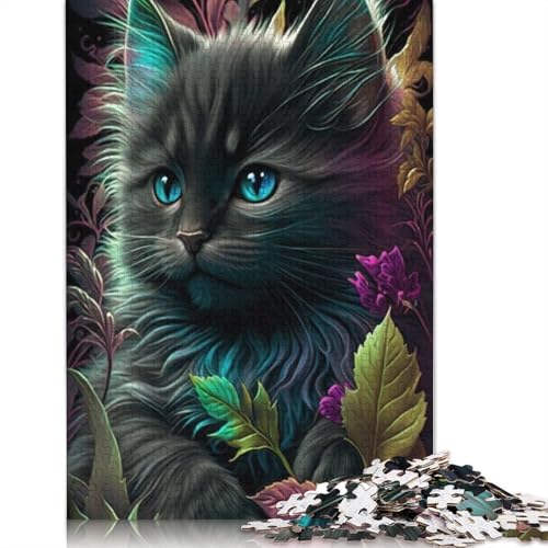 Katzenpuzzle mit 1000 Teilen für Erwachsene und Jugendliche, aus Holz, nachhaltig, Spiele (1000 Teile, 75 x 50 cm) von QASEYIPV