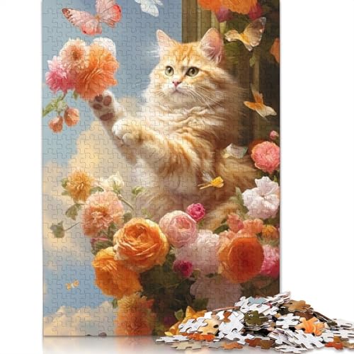 Katzenpuzzle mit Tierkunst, für Erwachsene und Jugendliche, 1000 Teile, aus Holz, für Erwachsene und Jugendliche ab 12 Jahren, 1000 Teile (75 x 50 cm) von QASEYIPV
