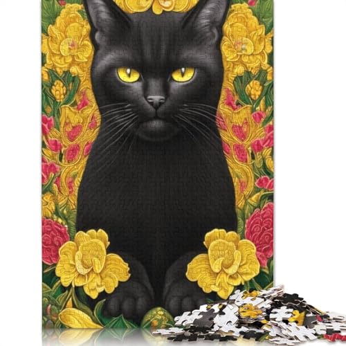 Katzenpuzzle mit Tierkunst für Jugendliche, 1000 Teile, Puzzle für Erwachsene, 1000 Teile (38 x 26 cm) von QASEYIPV