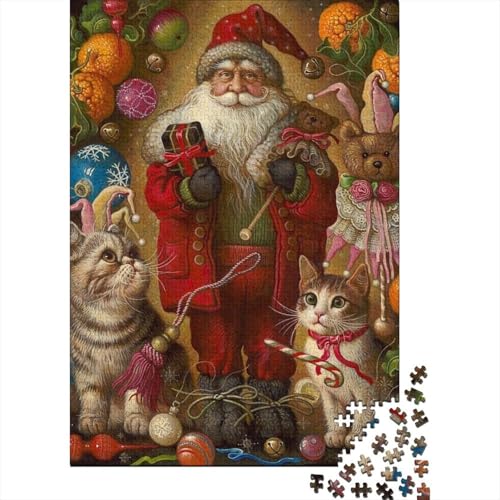 Kinderpuzzle Kunst Weihnachtsmann Holzpuzzle 1000 Teile für Erwachsene und Kinder Herausforderung Familie 1000 Teile (75x50cm) von QASEYIPV