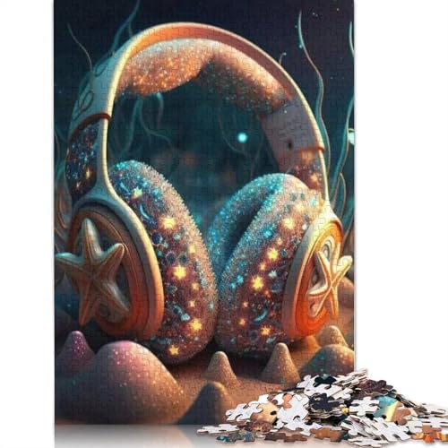 Kopfhörer Kunst 1000 Teile Puzzle für Teenager Geschenke Papier Puzzle Erwachsene Puzzle Home Pädagogische Spiele DIY Spielzeug 1000 Teile (38x26cm) von QASEYIPV
