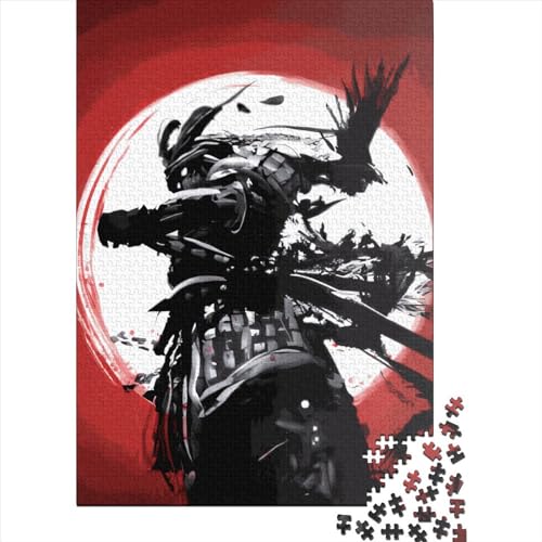 Kreatives, quadratisches Holzpuzzle aus japanischem Samurai, 1000 Teile, für Erwachsene, pädagogisches Spiel, Herausforderungsspielzeug, 1000 Teile (38 x 26 cm) von QASEYIPV