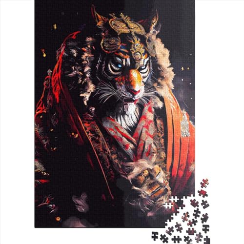 Kreatives Holzpuzzle, quadratisch, Tiger, 1000 Teile, für Erwachsene, pädagogisches Spiel, Herausforderungsspielzeug, 1000 Teile (75 x 50 cm) von QASEYIPV