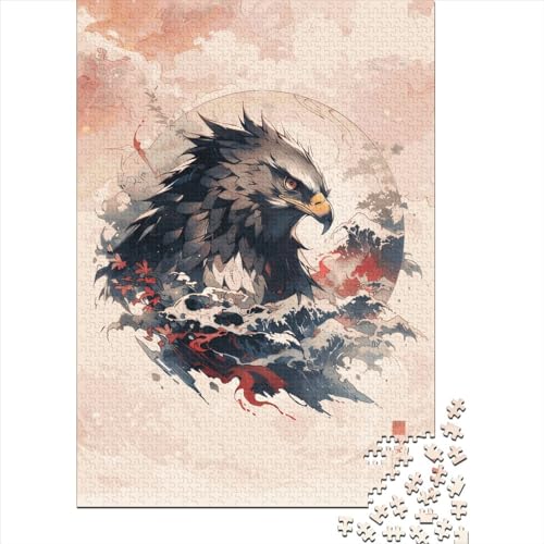Kreatives Puzzle, 1000 Teile, Adler, für Erwachsene, Holzpuzzle, Anti-Stress-Spiele und einzigartige Weihnachtsgeschenke, 1000 Teile (75 x 50 cm) von QASEYIPV