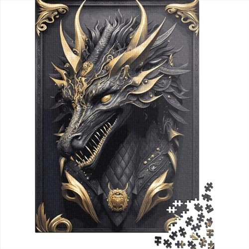 Kreatives quadratisches Drachenpuzzle, 1000 Teile, für Erwachsene, Holzpuzzle, Lernspielzeug, 1000 Teile (38 x 26 cm) von QASEYIPV
