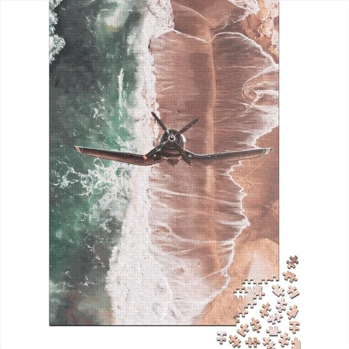 Kreatives quadratisches Flugzeugpuzzle, 1000 Teile, für Erwachsene, Holzpuzzle, herausforderndes Spiel, 1000 Teile (75 x 50 cm) von QASEYIPV