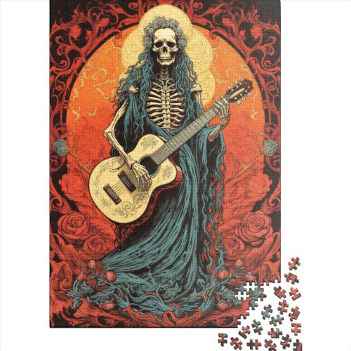 Kreatives quadratisches Puzzle, 1000 Teile, Skelettspiel, für Erwachsene, Holzpuzzle, Lernspiel für Erwachsene, 1000 Teile (38 x 26 cm) von QASEYIPV
