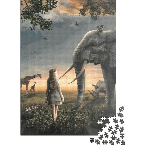 Kreatives quadratisches Puzzle, 1000 Teile, für Erwachsene, Holzpuzzle, Lernspielzeug, 1000 Teile (38 x 26 cm) von QASEYIPV