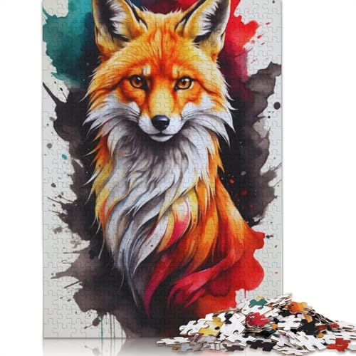 Künstlerischer Fuchs - Holzpuzzle mit 1000 Teilen für Erwachsene, pädagogisches Spiel, Herausforderungsspielzeug, 1000 Teile (75 x 50 cm) von QASEYIPV
