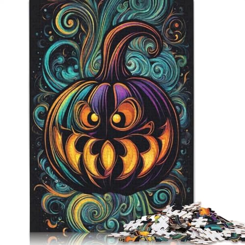 Kürbis und Teufel Puzzle 1000 Teile für Erwachsene, Puzzle für Erwachsene, Halloween-Geschenk ab 14 Jahren, 1000 Teile (75x50cm) von QASEYIPV
