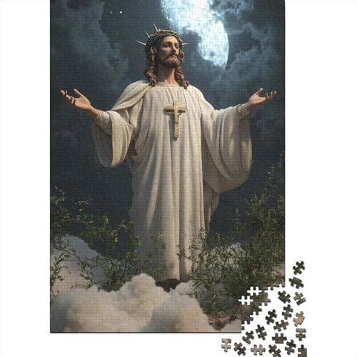 Kunst, christliches Jesus-Puzzle, Lernspiele, Familienaktivitäten, Premium-Karton-Puzzle für Frauen und Männer, 1000 Teile (75 x 50 cm) von QASEYIPV