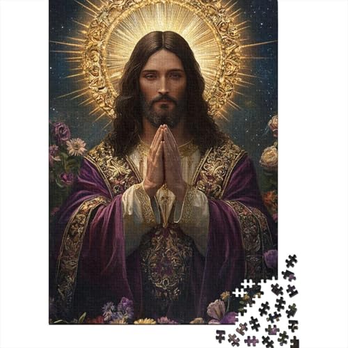 Kunst-Puzzle „Christliches Jesus“, schwierig, aus 100% recyceltem Karton, 1000 Teile (75 x 50 cm) von QASEYIPV