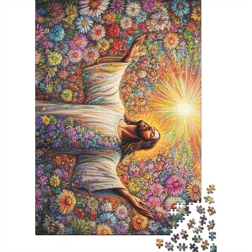 Kunst-Puzzle „Christliches Jesus“, schwierige Herausforderung, 100% recycelter Karton, Puzzle für Kinder und Erwachsene, 1000 Teile (75 x 50 cm) von QASEYIPV