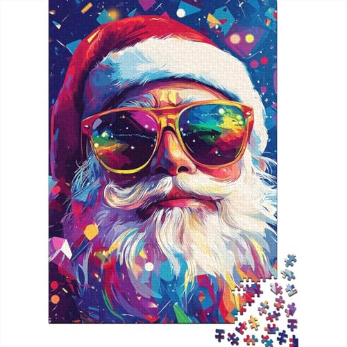 Kunst-Puzzle mit Weihnachtsmannmotiv, einzigartige Heimdekoration, 100% recycelter Karton, Puzzle für Erwachsene, Kindertagsgeschenke, 1000 Teile (75 x 50 cm) von QASEYIPV