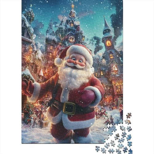 Kunst-Weihnachtsmann-Puzzle, 100% recyceltes Kartonpapier, rechteckiges Puzzle für Erwachsene und Kinder, 1000 Teile (75 x 50 cm) von QASEYIPV
