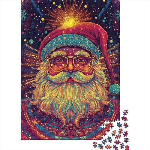 Kunst-Weihnachtsmann-Puzzle, DIY-Spiel, rechteckiges Papier-Puzzle für Jungen oder Mädchen, Geburtstagsgeschenk, 1000 Teile (75 x 50 cm) von QASEYIPV