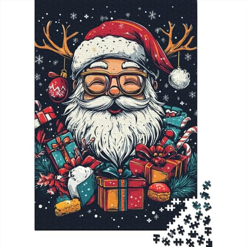 Kunst-Weihnachtsmann-Puzzle, lustige Aktivität für zu Hause, Premium-Karton-Puzzle für Erwachsene, 1000 Teile (75 x 50 cm) von QASEYIPV