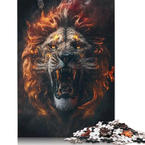 Kunstpuzzle Löwe, 1000 Teile, für Erwachsene, Holzpuzzle, Lernspiel für Jugendliche, 1000 Teile (75 x 50 cm) von QASEYIPV