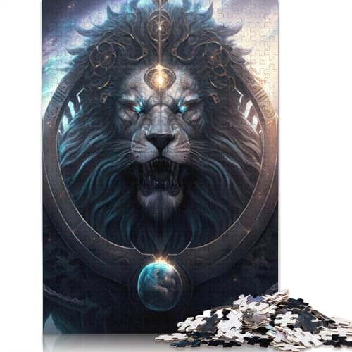 Kunstpuzzle Löwe, 1000 Teile, für Erwachsene, Holzpuzzle für Erwachsene, für Familienspaß und Spielabend, 1000 Teile (75 x 50 cm) von QASEYIPV
