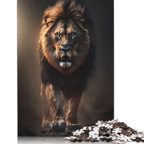 Kunstpuzzle aus Löwenholz für Erwachsene, 1000 Teile, Lernspiel, Herausforderung, 1000 Teile (75 x 50 cm) von QASEYIPV
