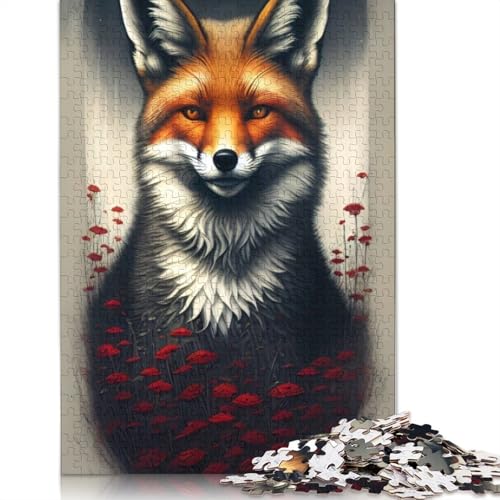 Kunstpuzzle für Erwachsene, Fuchs, 1000 Teile, Holzpuzzle für Erwachsene, Lernspiel, Herausforderung, Spielzeug, 1000 Teile (75 x 50 cm) von QASEYIPV