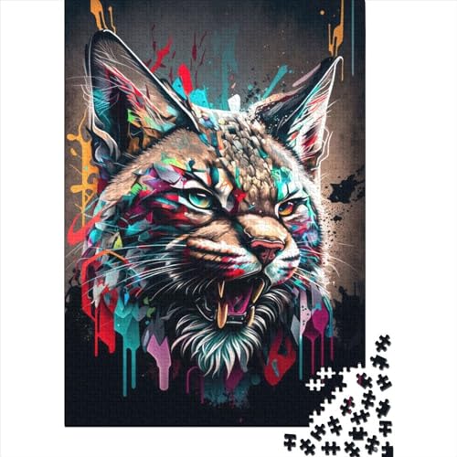 LYNX Panorama Puzzle 1000 Teile für Erwachsene, Holzpuzzle, Halloween-Geschenke, Erwachsenenpuzzle, Lernspiel, Herausforderung Spielzeug (75x50cm) von QASEYIPV