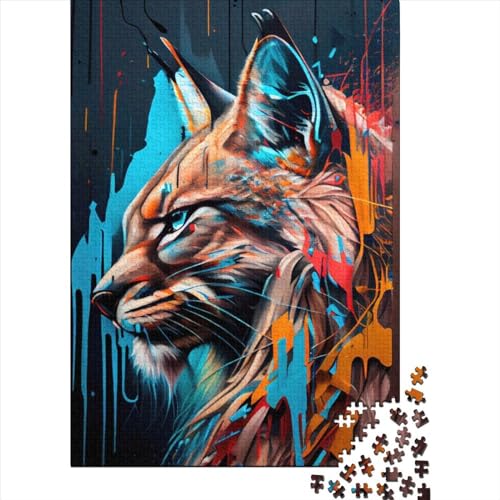 LYNX Panorama-Set Linkes Puzzle für Erwachsene 1000 Teile Puzzle für Jugendliche Lernspiel Herausforderung Spielzeug Weihnachtsgeschenke 1000 Teile (75x50cm) von QASEYIPV