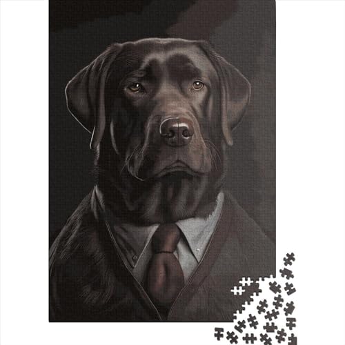Labrador-Puzzle, 1000 Teile, kreatives quadratisches Holzpuzzle für Erwachsene, 1000 Teile (75 x 50 cm) von QASEYIPV