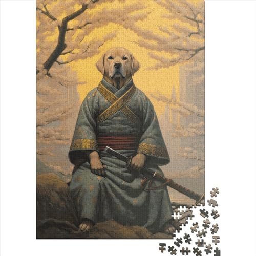 Labrador Puzzle 1000 Teile für Erwachsene und Holzpuzzle, Lernspiel für Familien, 1000 Teile (75x50cm) von QASEYIPV
