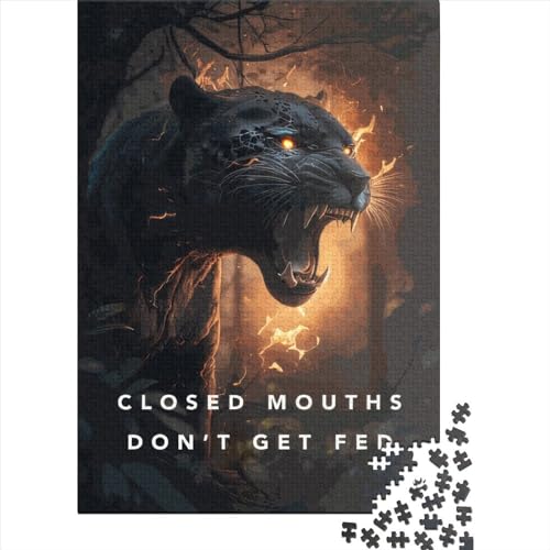 Leopard-Puzzle, 1000 Teile für Erwachsene, Holzpuzzle, Lernspiele für Kinder, 1000 Teile (38 x 26 cm) von QASEYIPV
