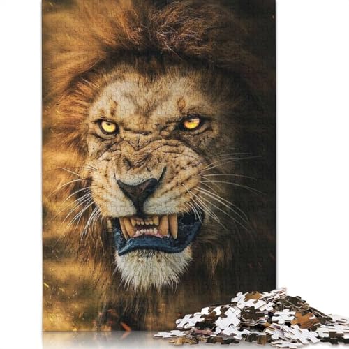 Löwen-Kunstpuzzle für Erwachsene, 1000-teiliges Puzzle für Teenager ab 12 Jahren, Weihnachtsgeschenke, 1000 Teile (75 x 50 cm) von QASEYIPV