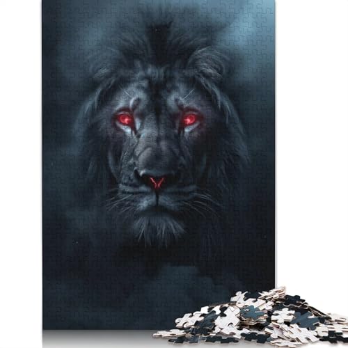 Löwen-Nachtnebel, leuchtende Augen, 1000-teiliges Puzzle für Erwachsene, Familienspiel, Teenager, Puzzle 1000 Teile (75 x 50 cm) von QASEYIPV