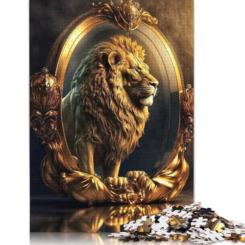 Löwen-Papier-Puzzle für Erwachsene, 1000 Teile, Lernspiel, Herausforderung, 1000 Teile (38 x 26 cm) von QASEYIPV