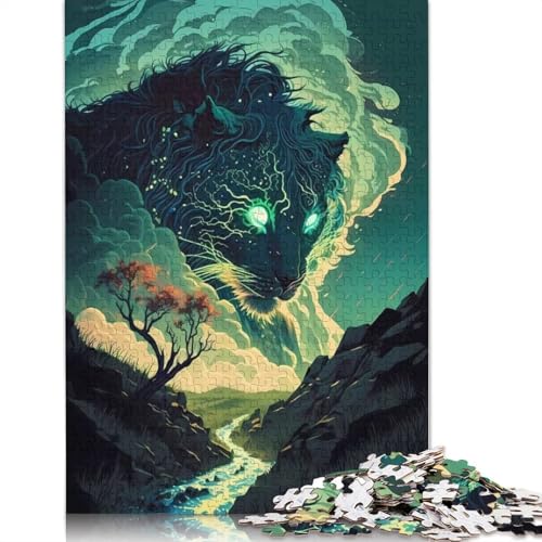 Löwen-Puzzle, Denksportaufgabe, 100% recycelter Karton, Puzzle für Kinder und Erwachsene ab 12 Jahren, Geschenke, 1000 Teile (75 x 50 cm) von QASEYIPV