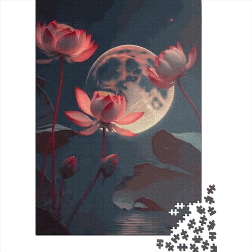 Lotus Art Puzzle 1000 Teile Puzzle Kreative Quadratische Erwachsene Und Holzpuzzle Herausforderndes Spiel 1000 Teile (38x26cm) von QASEYIPV