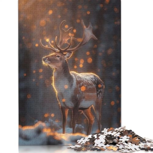 Märchen-Puzzle mit 1000 Teilen für Erwachsene mit Hirschen und Wildtieren | | Familienspaß-Puzzles für Erwachsene, Geschenke, Denkspiele, 1000 Teile (75 x 50 cm) von QASEYIPV